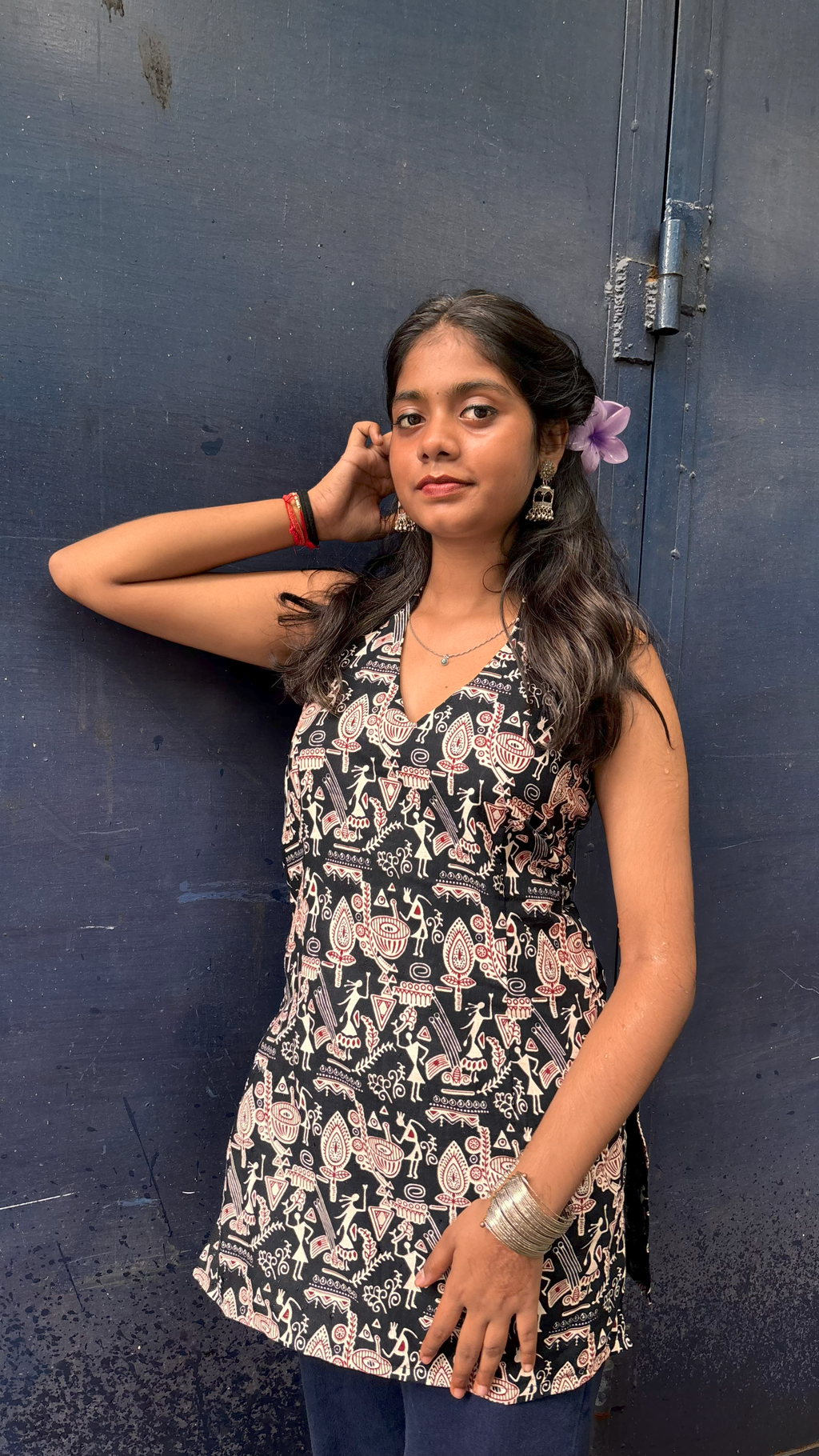 Tribal Elegance Halter Kurti