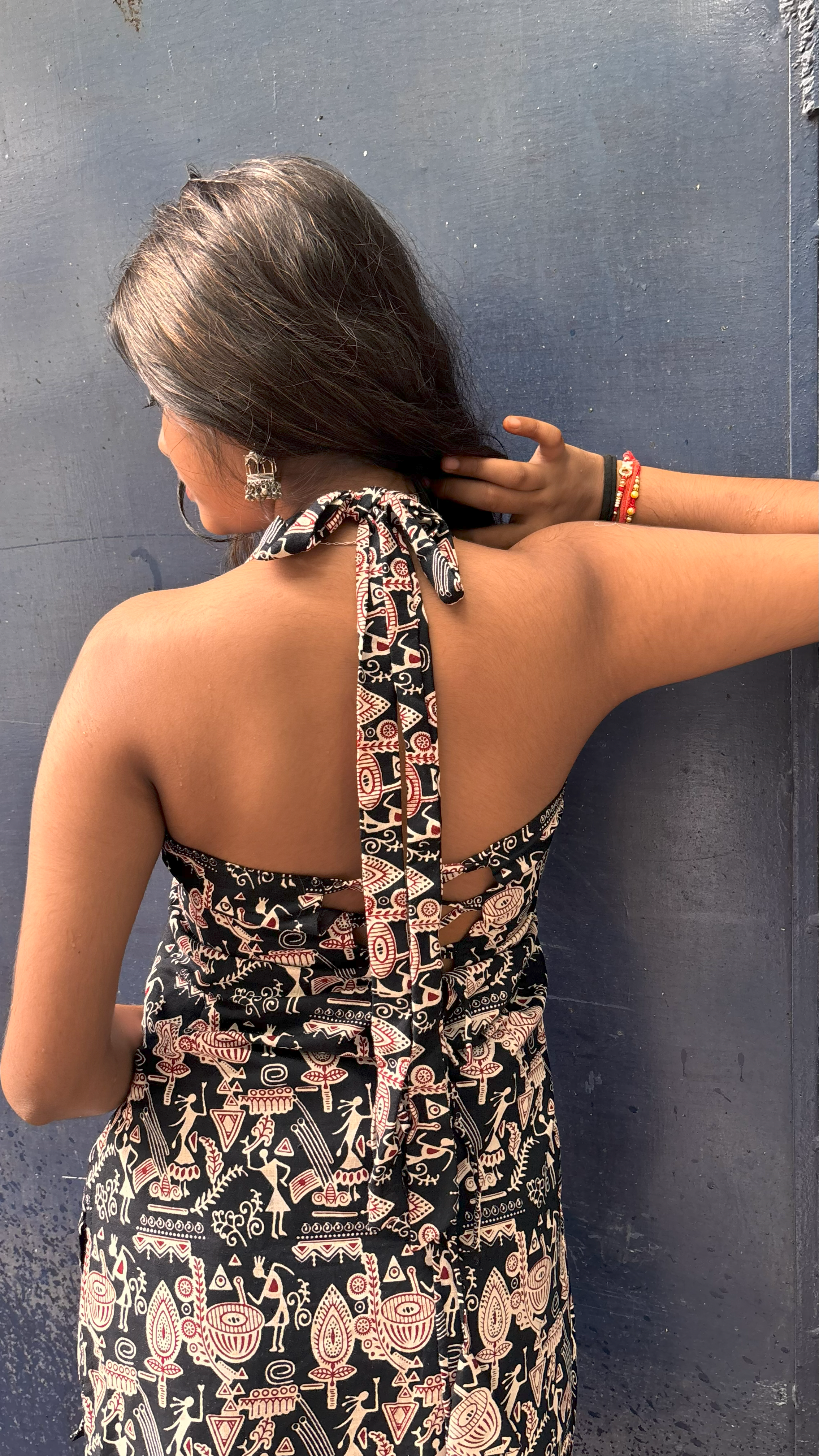 Tribal Elegance Halter Kurti