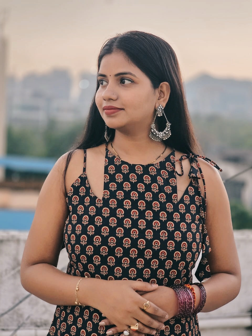 Kajal Kalyani Tie-Shoulder Kurti